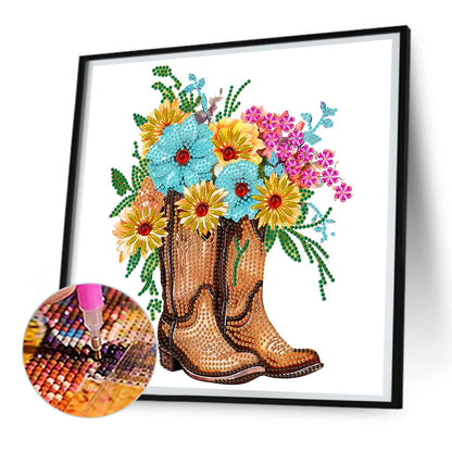 Retro Nostalgic Boots - Special Shaped Drill Diamond Painting 30*30CM
