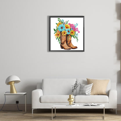 Retro Nostalgic Boots - Special Shaped Drill Diamond Painting 30*30CM