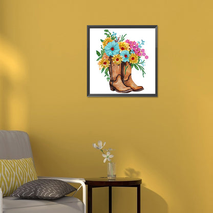 Retro Nostalgic Boots - Special Shaped Drill Diamond Painting 30*30CM