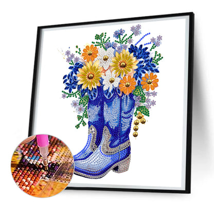 Retro Nostalgic Boots - Special Shaped Drill Diamond Painting 30*30CM