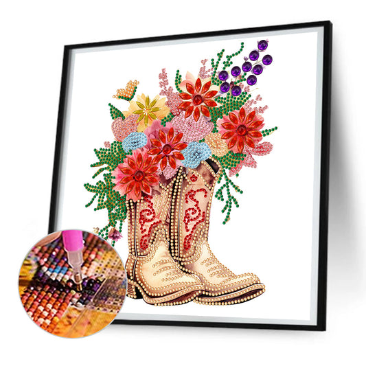 Retro Nostalgic Boots - Special Shaped Drill Diamond Painting 30*30CM