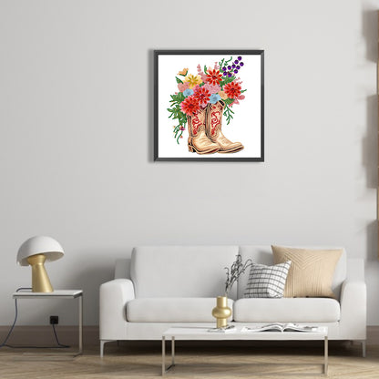Retro Nostalgic Boots - Special Shaped Drill Diamond Painting 30*30CM