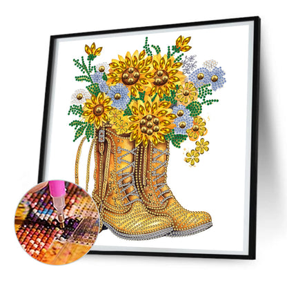 Retro Nostalgic Boots - Special Shaped Drill Diamond Painting 30*30CM