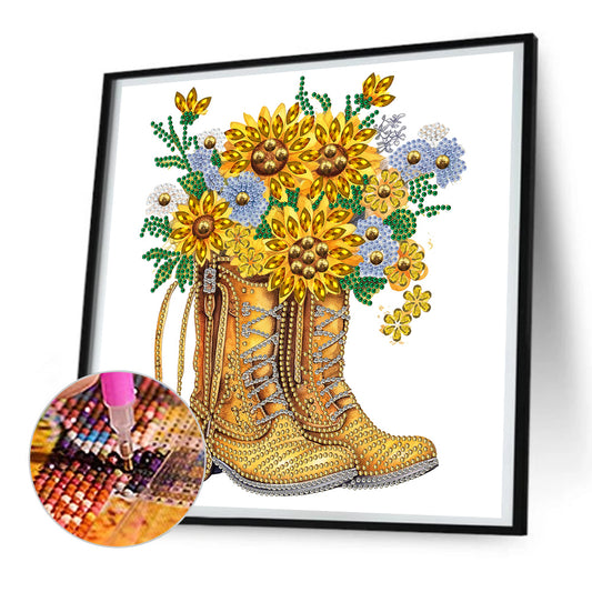 Retro Nostalgic Boots - Special Shaped Drill Diamond Painting 30*30CM