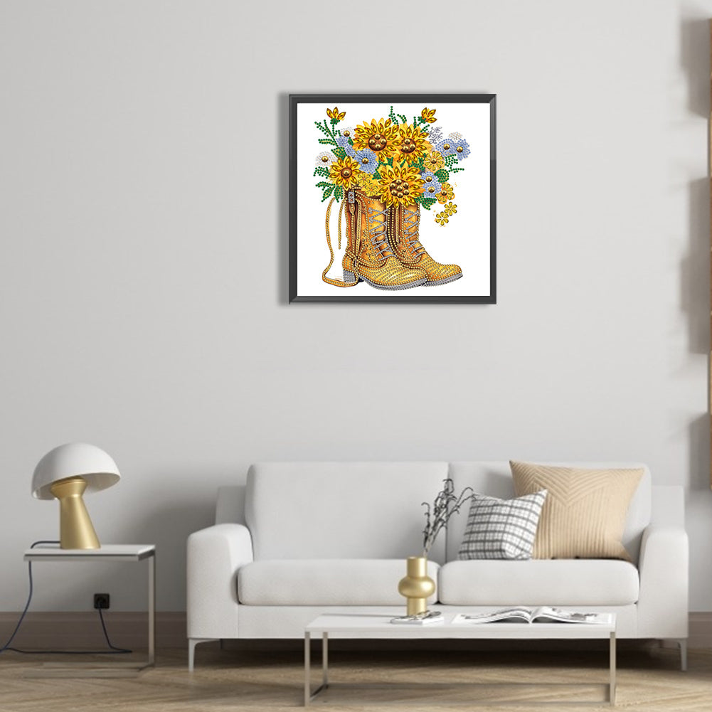 Retro Nostalgic Boots - Special Shaped Drill Diamond Painting 30*30CM