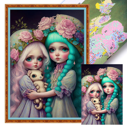 Cute Little Girl - 11CT Stamped Cross Stitch 45*65CM