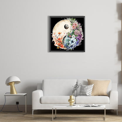 Tai Chi Flower Sketch - Full Round Drill Diamond Painting 30*30CM