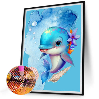 Dolphin - Full Round Drill Diamond Painting 30*40CM