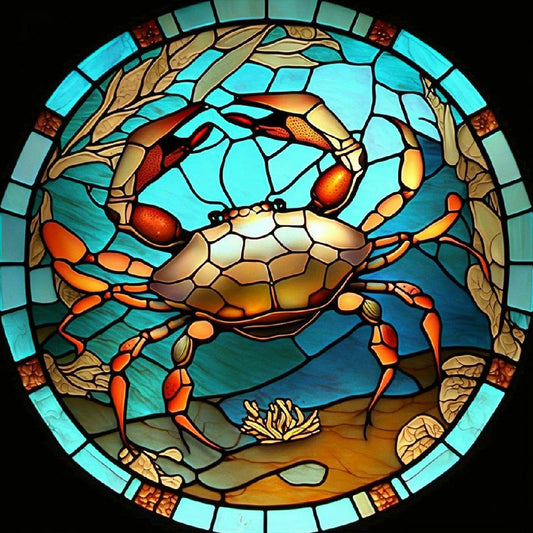 Crab Glass Painting - Full Round Drill Diamond Painting 30*30CM