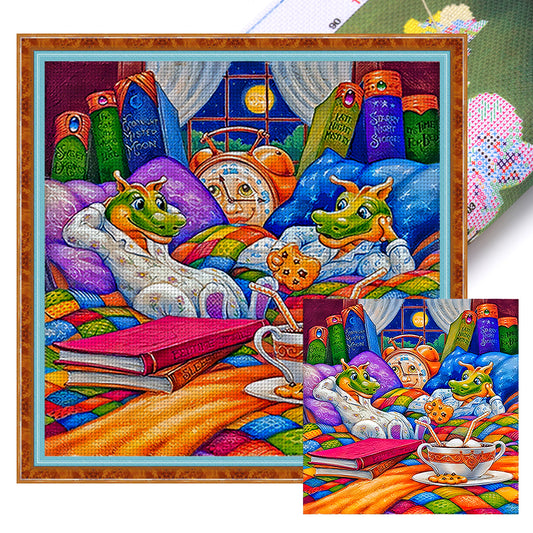 Dragon'S Afternoon Tea - 11CT Stamped Cross Stitch 50*50CM