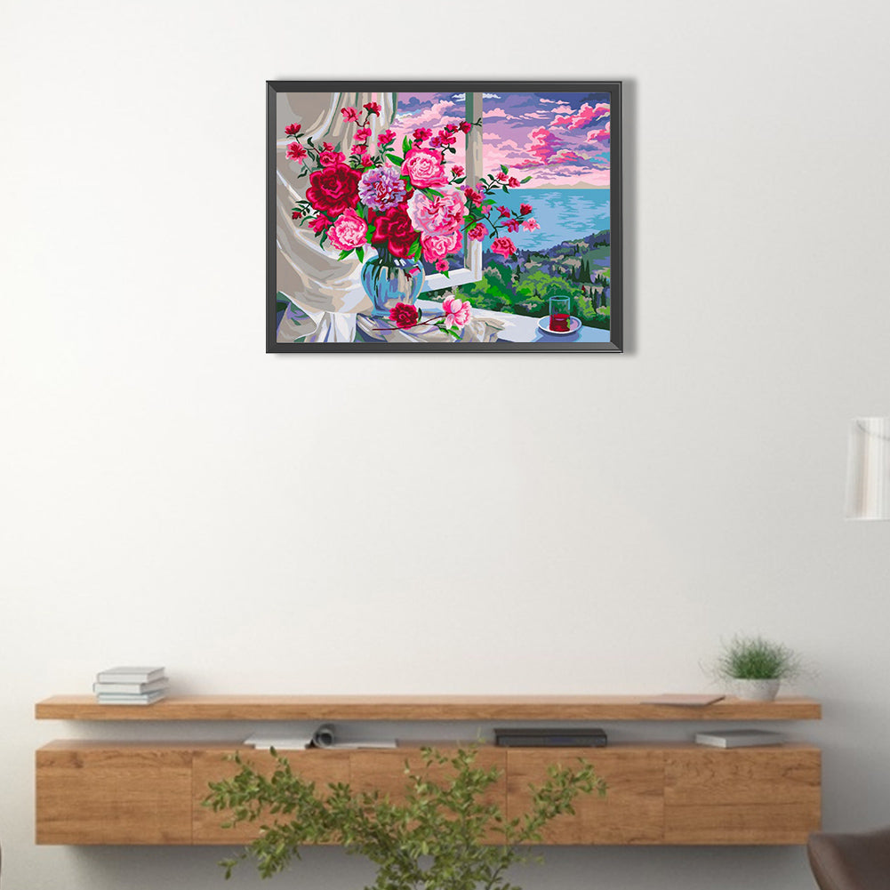 Window Bouquet - Full Round Drill Diamond Painting 40*30CM