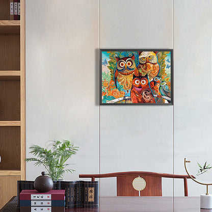 Owl - Full Round Drill Diamond Painting 40*30CM