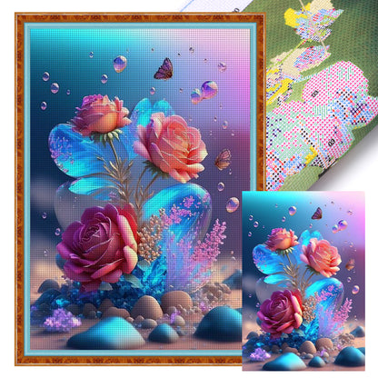Crystal Rose - 11CT Stamped Cross Stitch 40*60CM