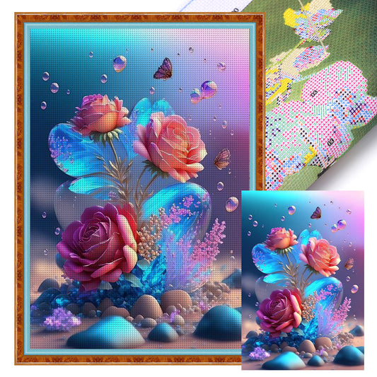 Crystal Rose - 11CT Stamped Cross Stitch 40*60CM