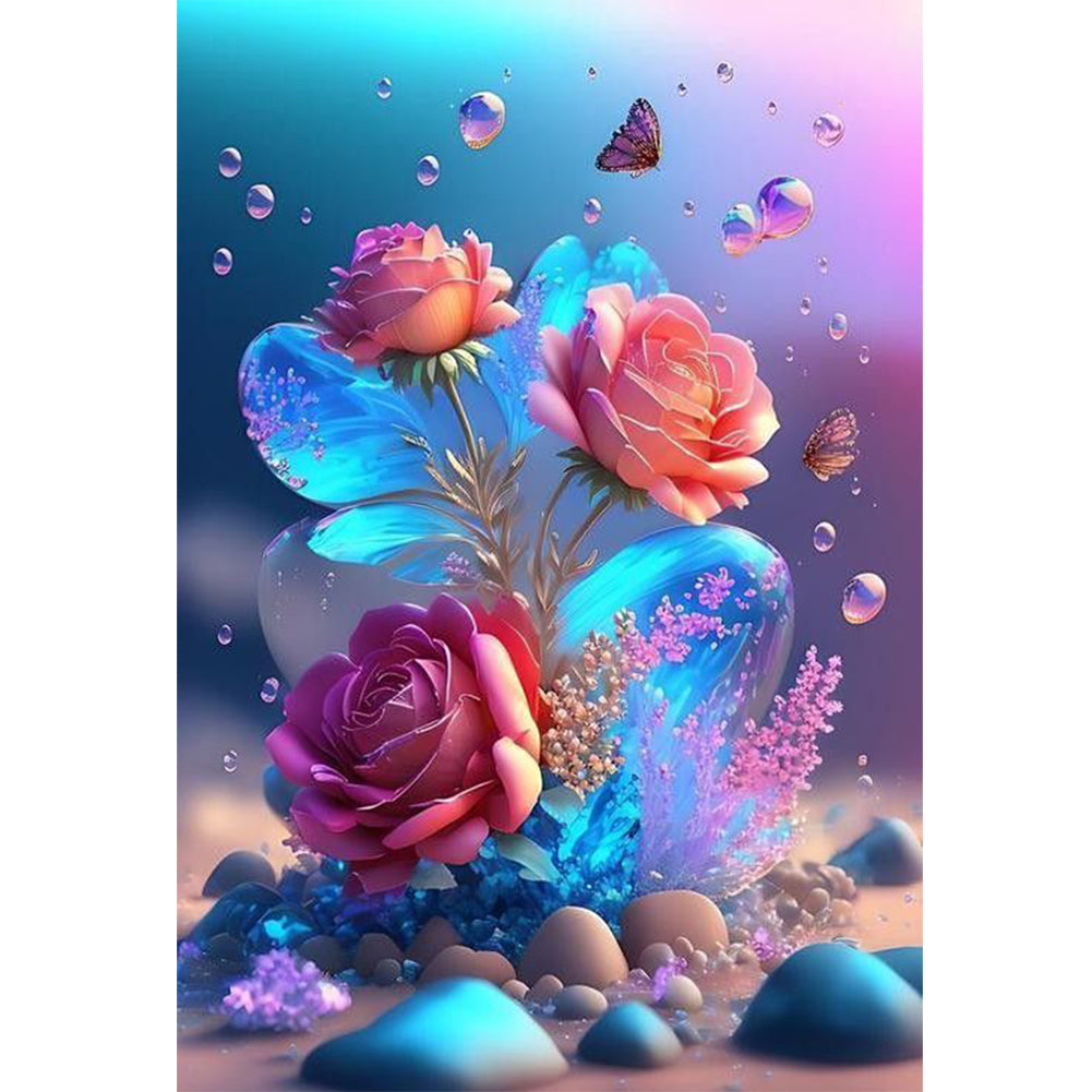 Crystal Rose - 11CT Stamped Cross Stitch 40*60CM