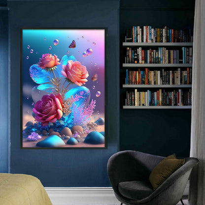 Crystal Rose - 11CT Stamped Cross Stitch 40*60CM