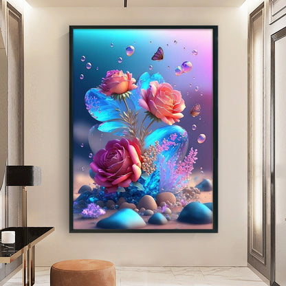 Crystal Rose - 11CT Stamped Cross Stitch 40*60CM