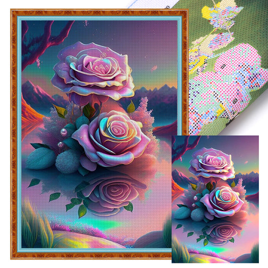 Crystal Rose - 11CT Stamped Cross Stitch 40*60CM