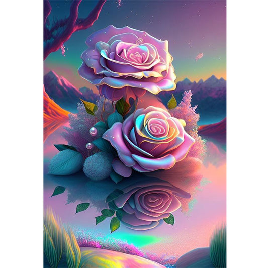 Crystal Rose - 11CT Stamped Cross Stitch 40*60CM