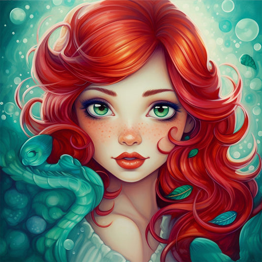 Redhead Princess - Full Round Drill Diamond Painting 50*50CM