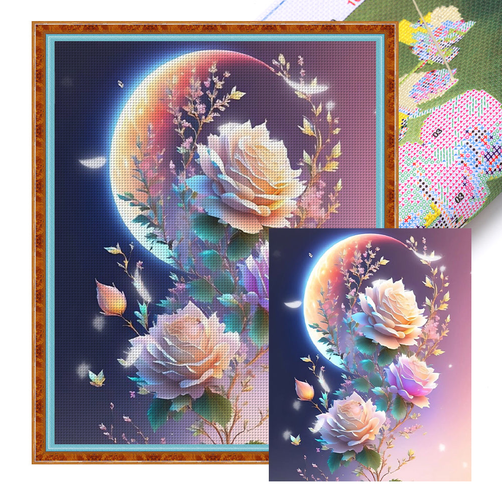 Crystal Rose - 11CT Stamped Cross Stitch 50*60CM