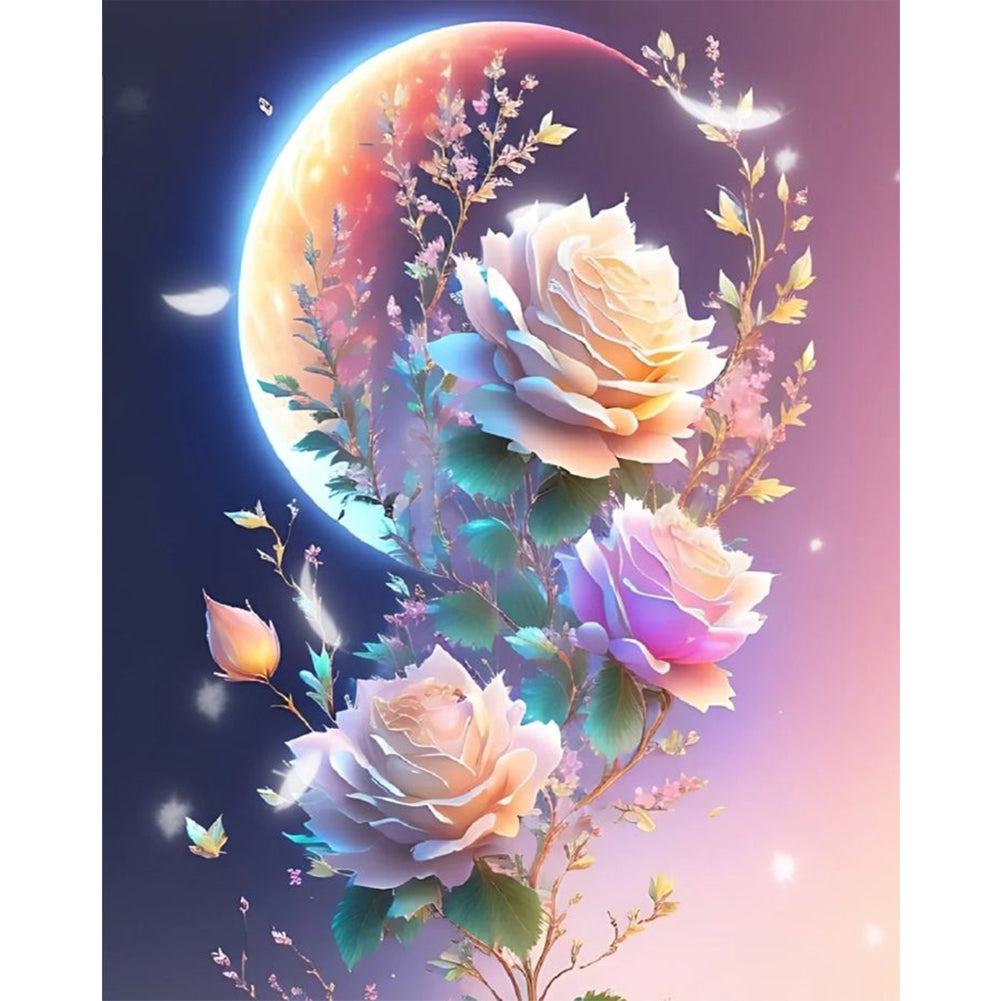 Crystal Rose - 11CT Stamped Cross Stitch 50*60CM