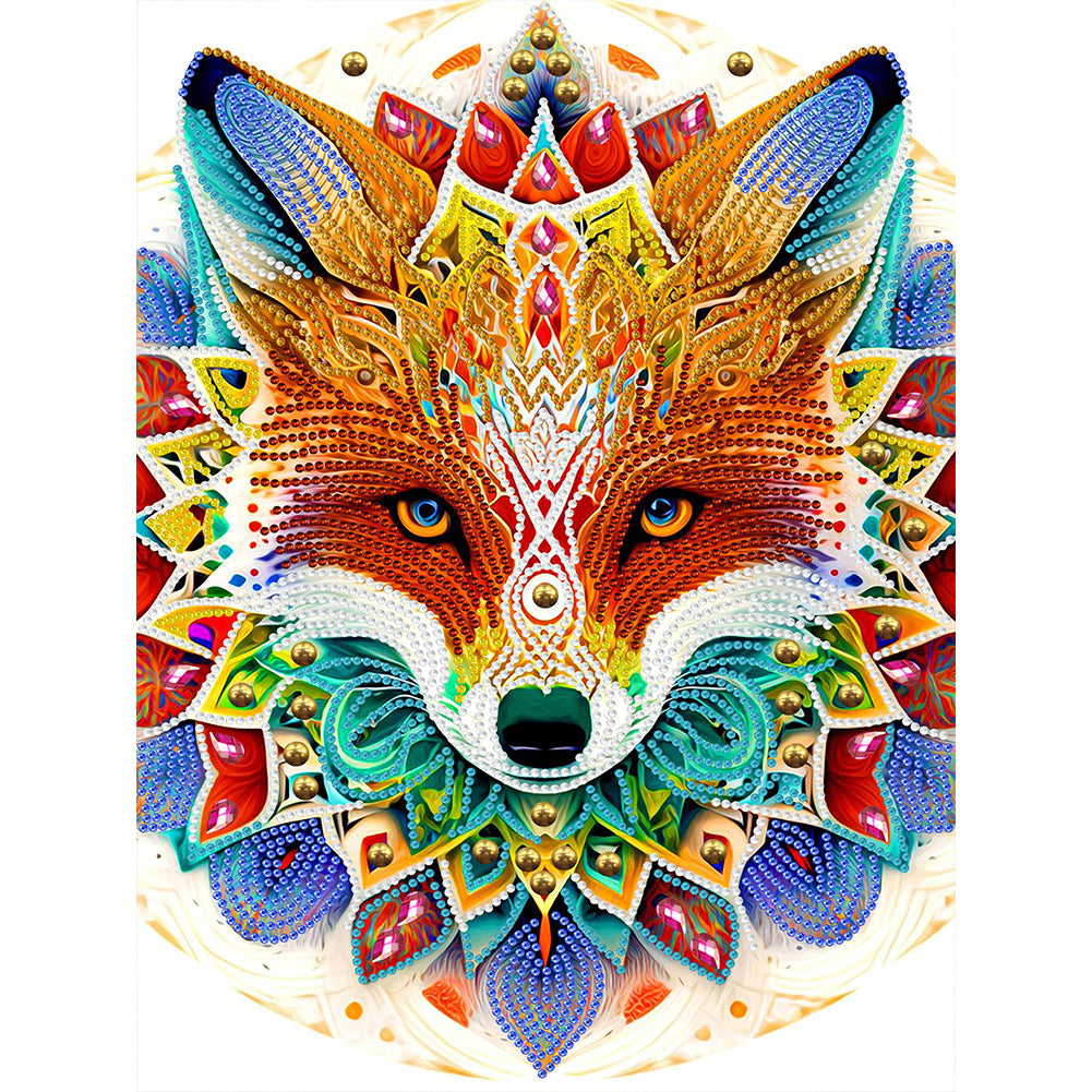 Mandala Fox - Special Shaped Drill Diamond Painting 30*40CM