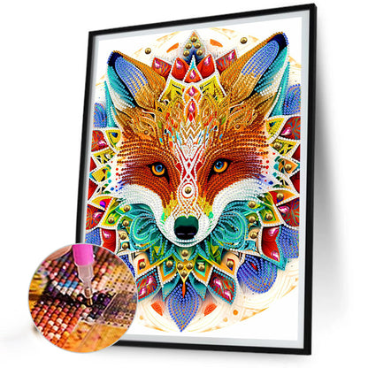 Mandala Fox - Special Shaped Drill Diamond Painting 30*40CM