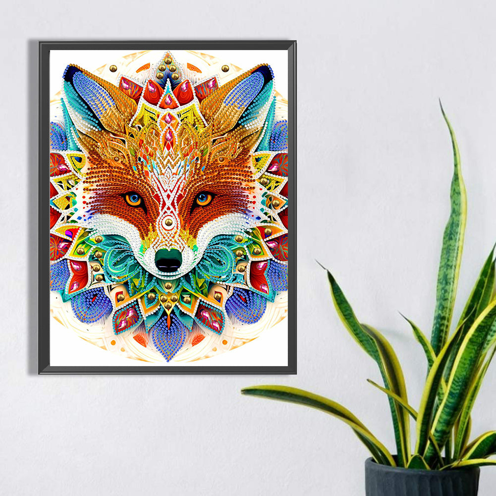 Mandala Fox - Special Shaped Drill Diamond Painting 30*40CM