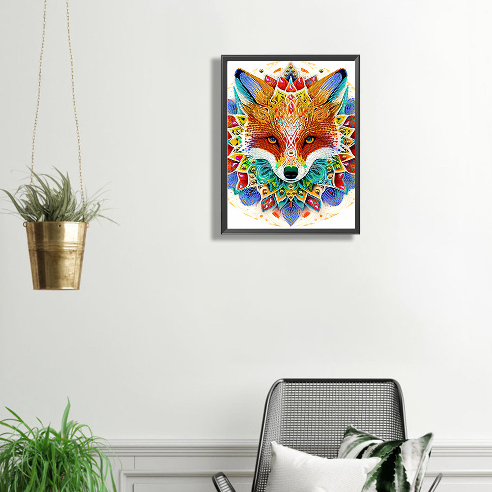 Mandala Fox - Special Shaped Drill Diamond Painting 30*40CM