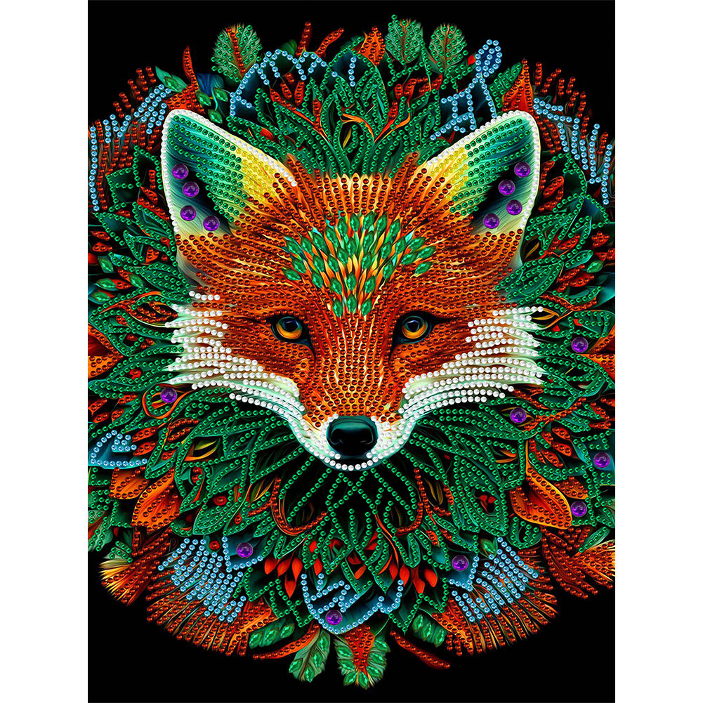 Mandala Fox - Special Shaped Drill Diamond Painting 30*40CM