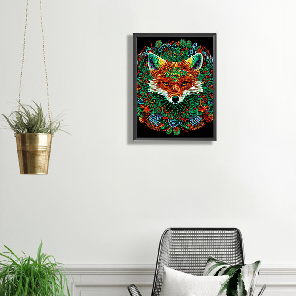 Mandala Fox - Special Shaped Drill Diamond Painting 30*40CM