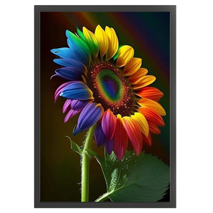 Rainbow Sunflower - 14CT Stamped Cross Stitch 35*50CM