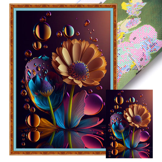 Three-Dimensional Chrysanthemum - 14CT Stamped Cross Stitch 35*50CM