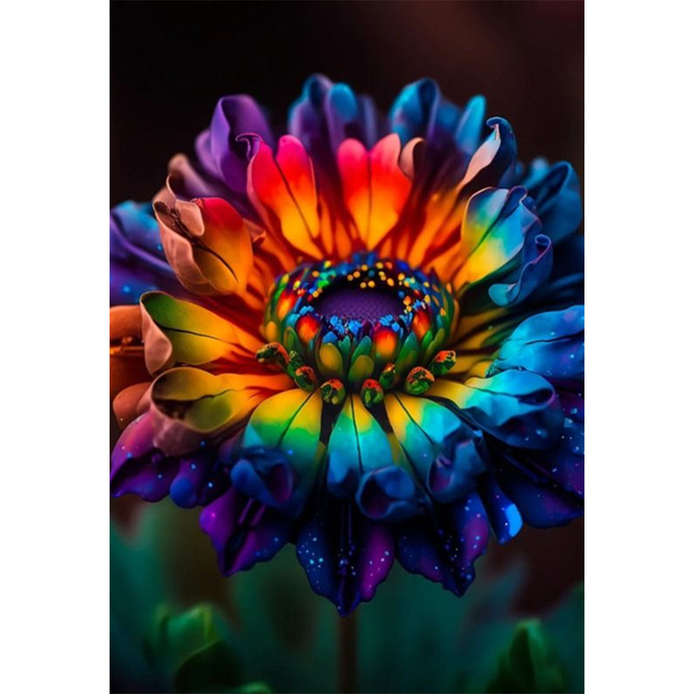 Rainbow Chrysanthemum - 14CT Stamped Cross Stitch 35*50CM