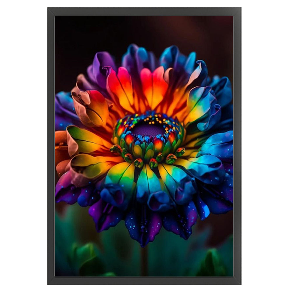 Rainbow Chrysanthemum - 14CT Stamped Cross Stitch 35*50CM