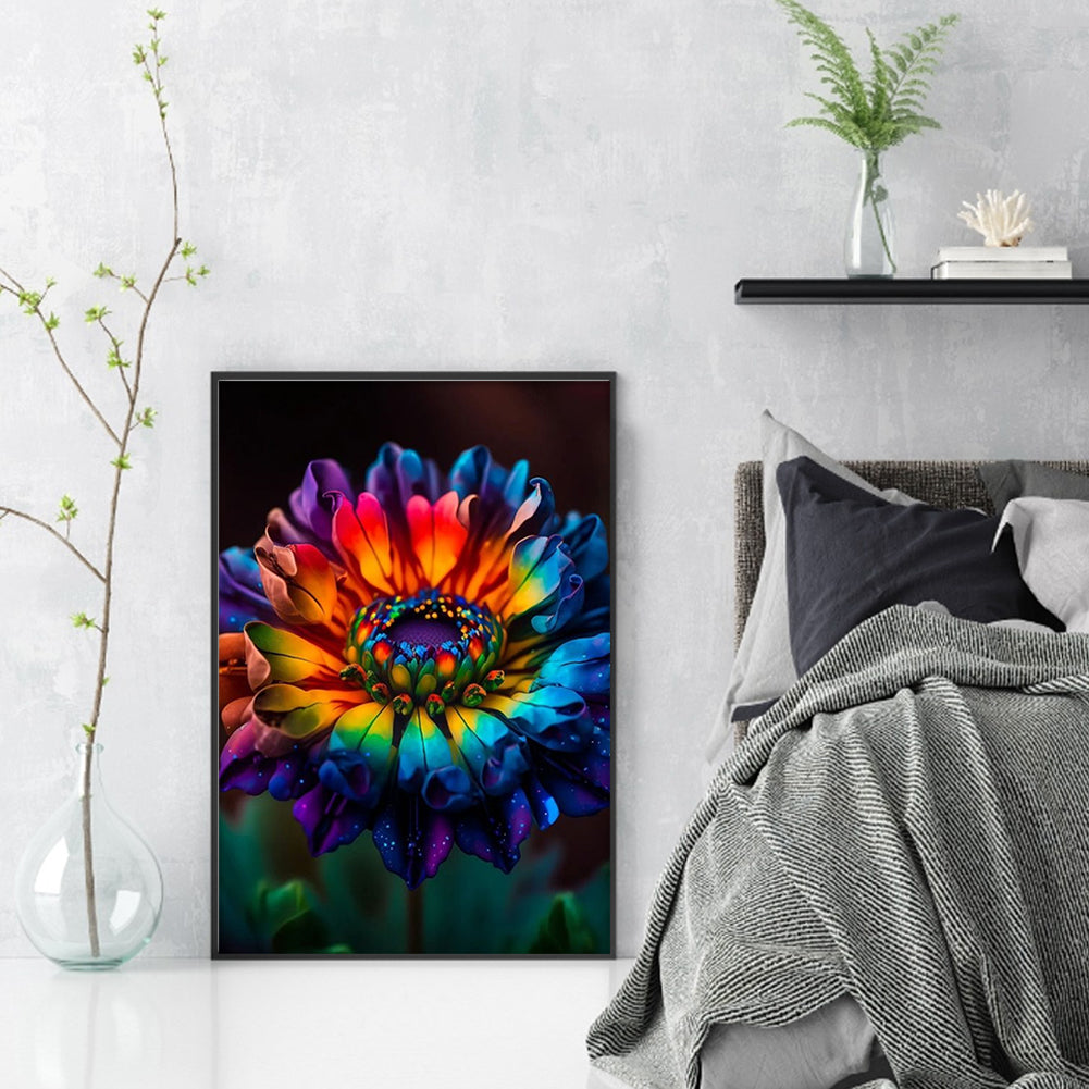 Rainbow Chrysanthemum - 14CT Stamped Cross Stitch 35*50CM