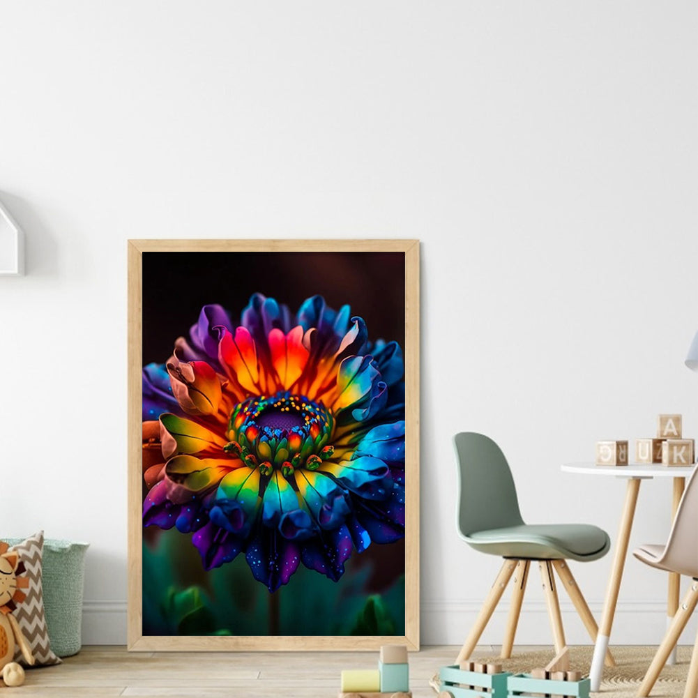 Rainbow Chrysanthemum - 14CT Stamped Cross Stitch 35*50CM