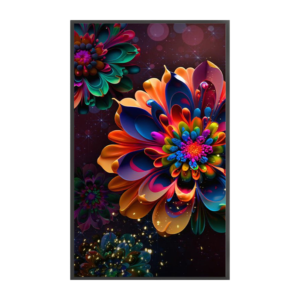 Color Chrysanthemum - 14CT Stamped Cross Stitch 30*50CM