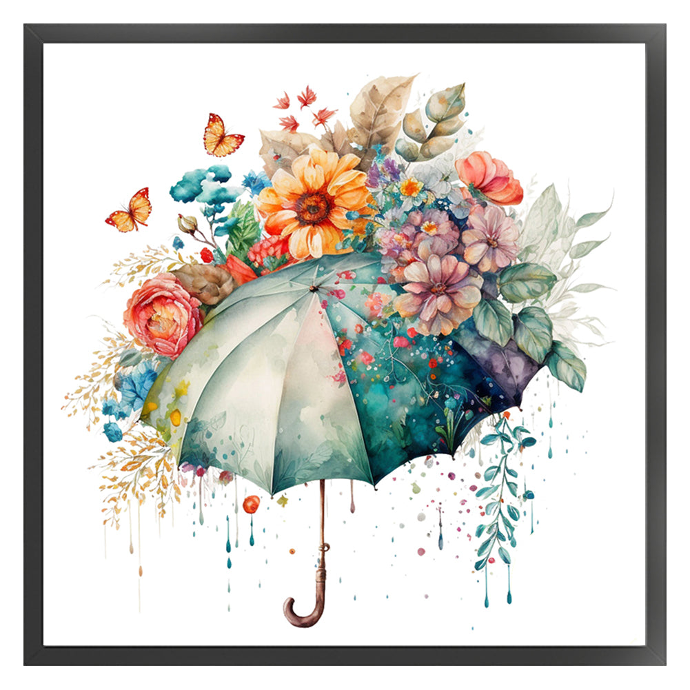 Flowers Umbrella - 16CT Stamped Cross Stitch 40*40CM