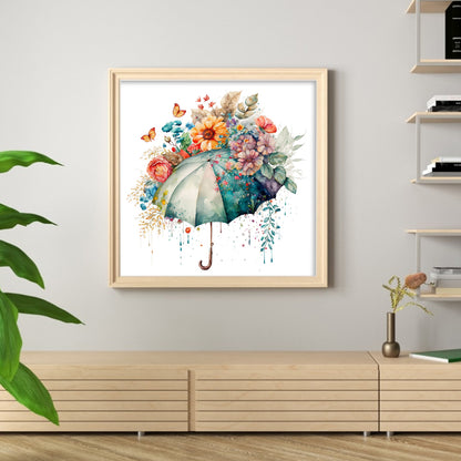 Flowers Umbrella - 16CT Stamped Cross Stitch 40*40CM