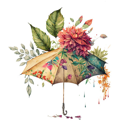 Flowers Umbrella - 16CT Stamped Cross Stitch 40*40CM