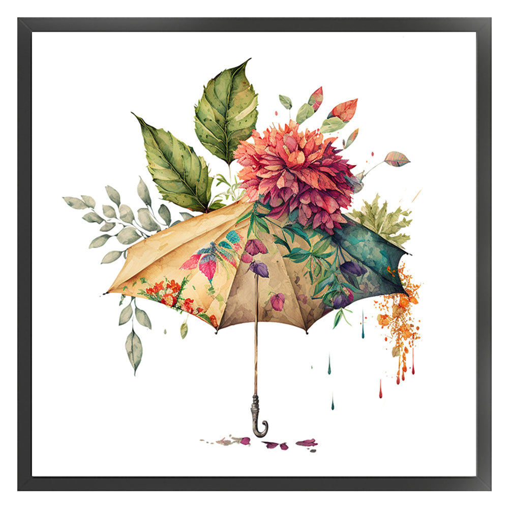 Flowers Umbrella - 16CT Stamped Cross Stitch 40*40CM