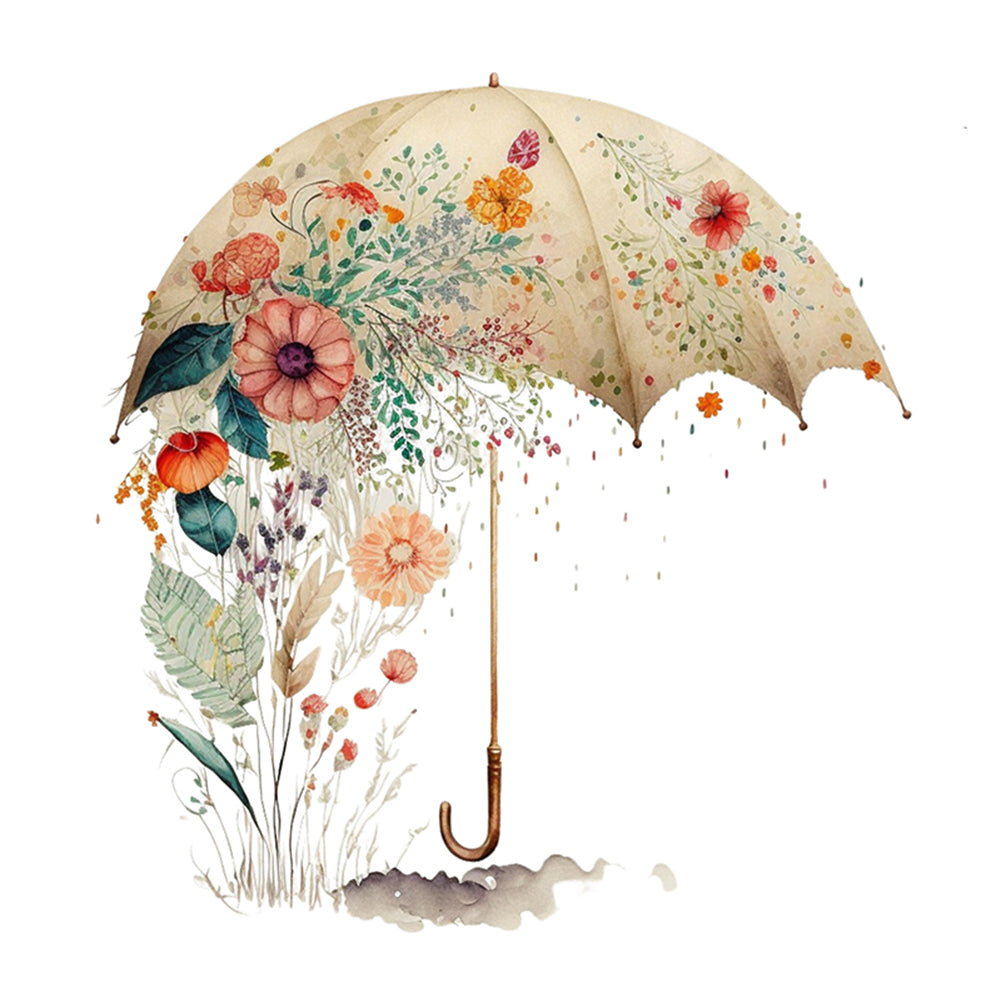 Flowers Umbrella - 16CT Stamped Cross Stitch 40*40CM