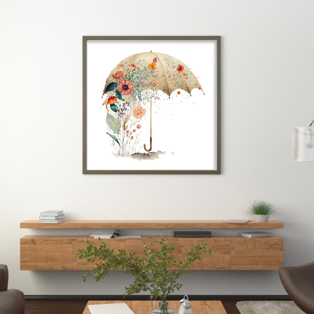 Flowers Umbrella - 16CT Stamped Cross Stitch 40*40CM