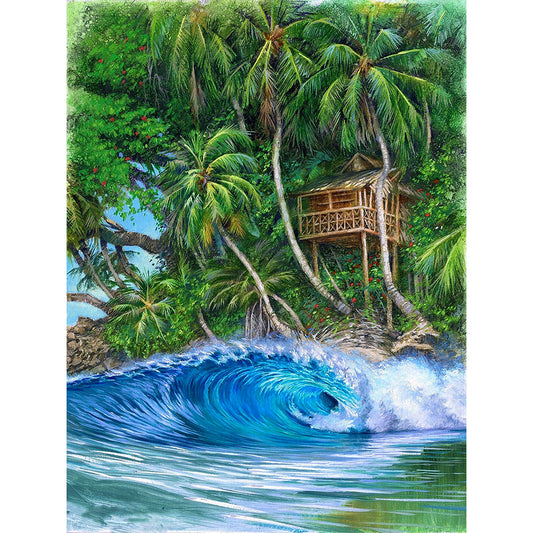 Beach Spray - Full Round Drill Diamond Painting 30*40CM