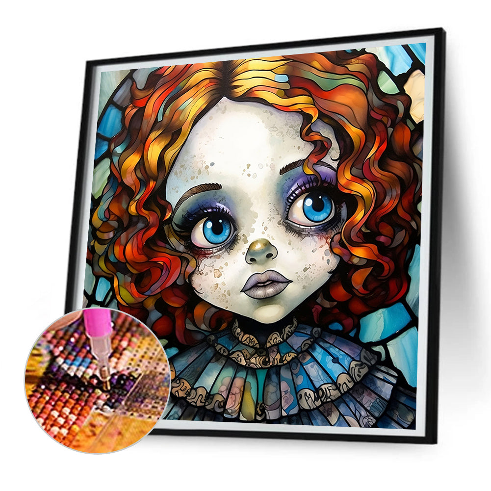 Halloween Horror Doll Glass Painting - Full Round Drill Diamond Painting 30*30CM