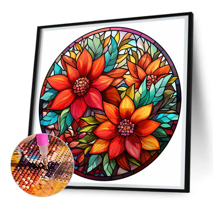 Christmas Safflower Glass Painting - Full Round Drill Diamond Painting 30*30CM