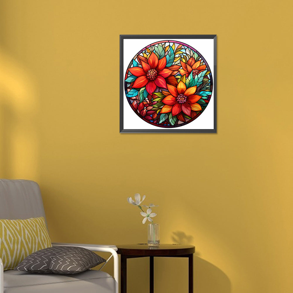 Christmas Safflower Glass Painting - Full Round Drill Diamond Painting 30*30CM