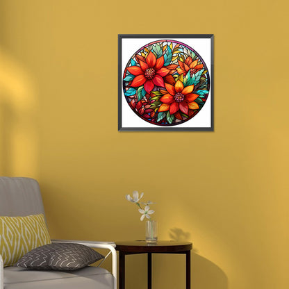 Christmas Safflower Glass Painting - Full Round Drill Diamond Painting 30*30CM